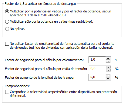 Solapa de factores de Datos Generales