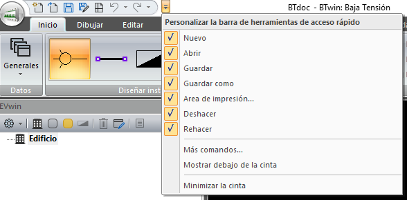 Barra htas. acceso rápido
