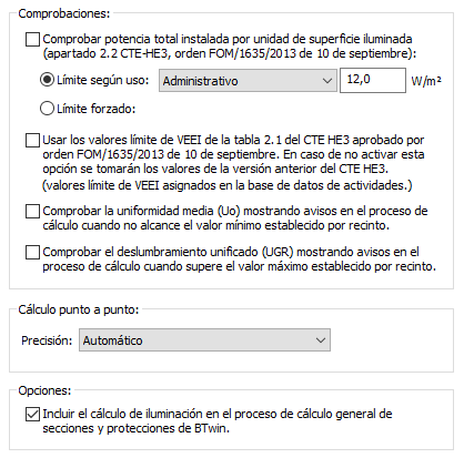 Datos generales iluminacin interior