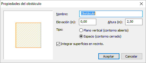 Propiedades del obstáculo ILwin