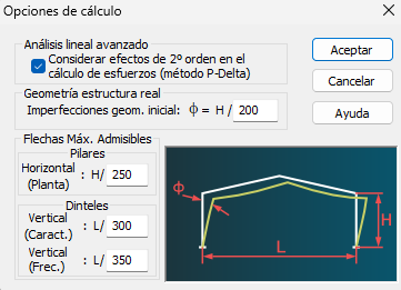 Opciones de cálculo