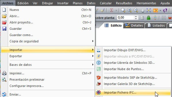 Importar fichero IFC