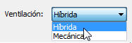 Selector de tipo de ventilación