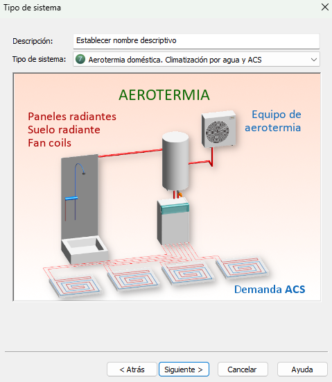 Sistema aerotermia dom�stico