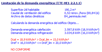 Error Demanda calefacción