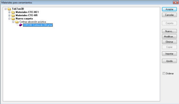 Base de datos de materiales