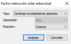 Factor reduccin solar estacional