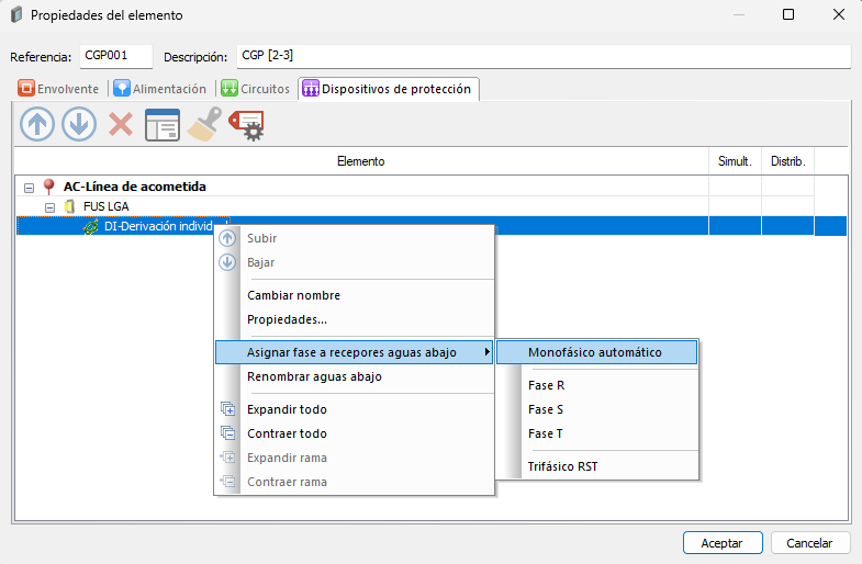 Pestaa Dispositivos de proteccin