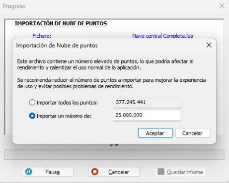Importar un máximo de...